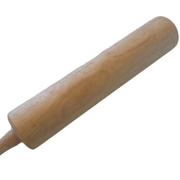 Vintage 18" Maple Wood Rolling Pin Turning Handles Baking Farmhouse Décor - Picture 5 of 9